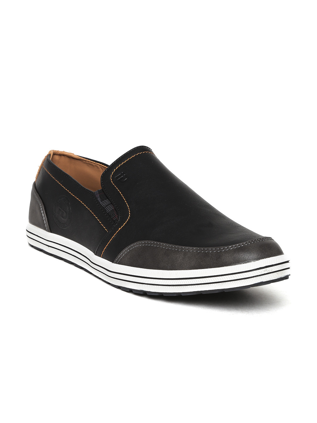Buy ID Men Black Solid Slip Ons Casual Shoes for Men 1644674 Myntra