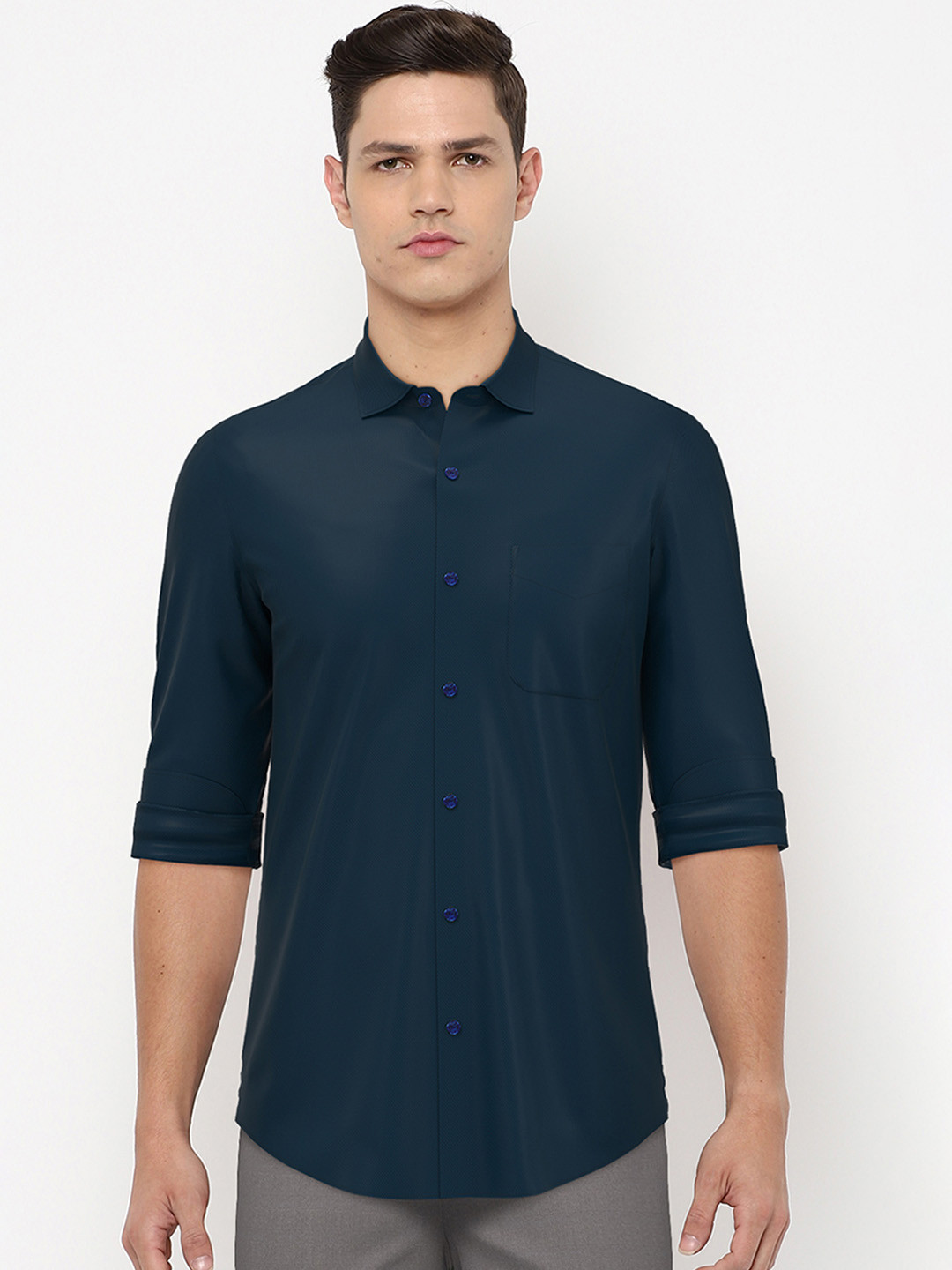 Buy Peter England Elite Men Blue Slim Fit Formal Shirt Shirts for Men