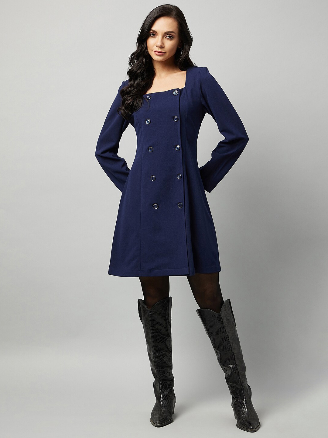 navy blue pinafore