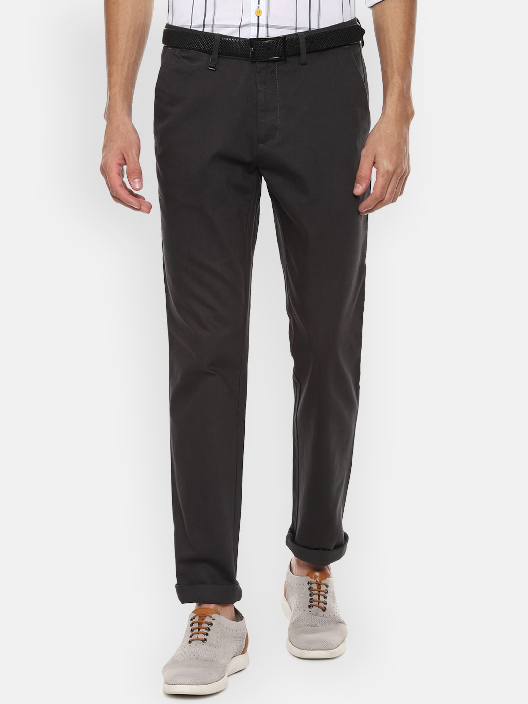 Buy Van Heusen Men Black Slim Fit Trousers Trousers for Men 16458884 Myntra