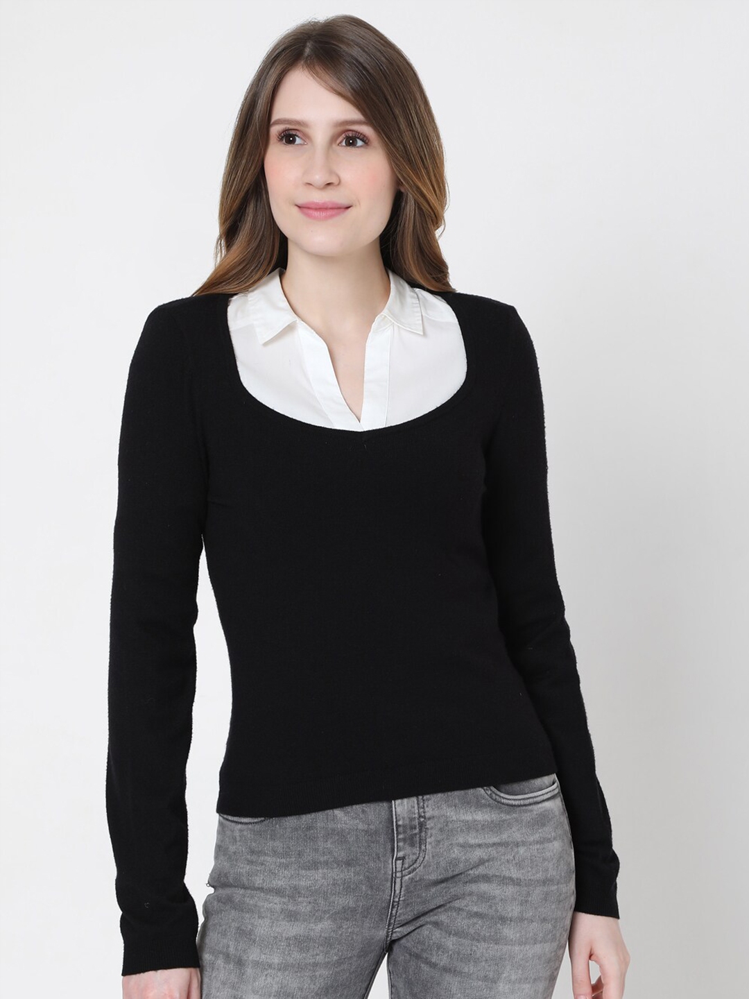 Buy Vero Moda Women Black Pullover - Sweaters for Women 16465096 | Myntra