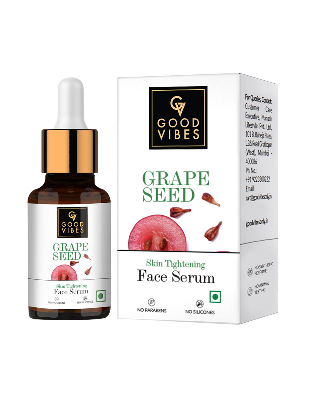 Buy Good Vibes Grape Seed Skin Tightening Face Serum 10 Ml Serum And