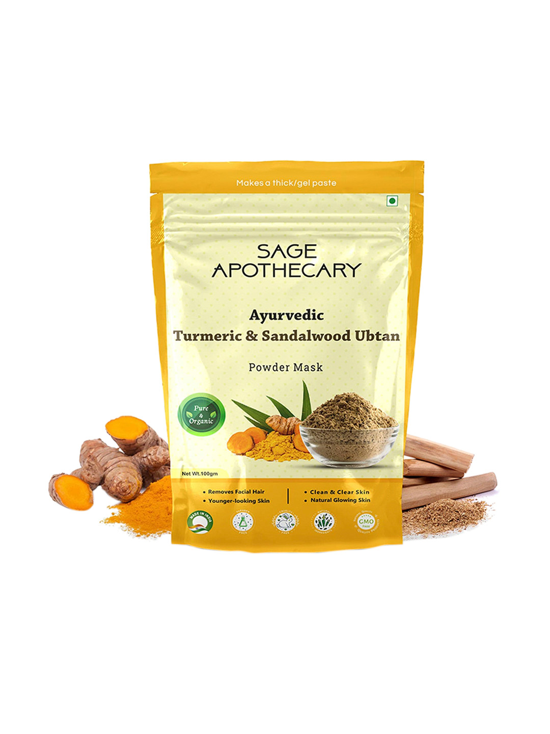 Buy SAGE APOTHECARY Ayurvedic Turmeric & Sandalwood Ubtan Powder Mask