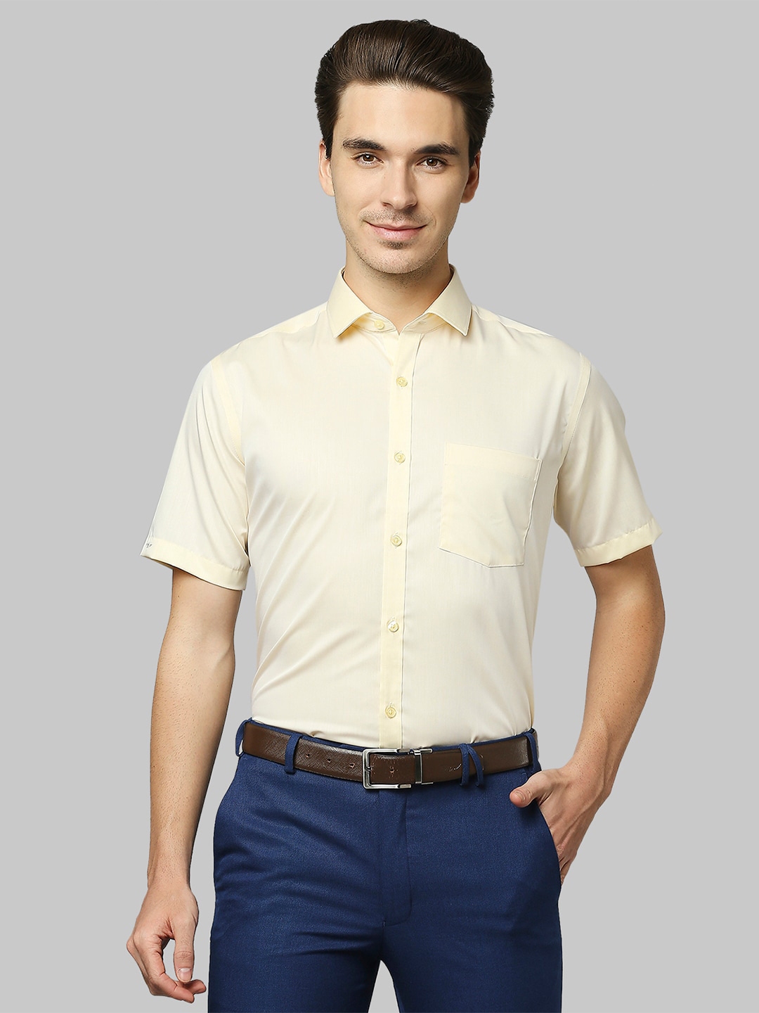 Buy Park Avenue Men Yellow Formal Shirt - Shirts for Men 16469410 | Myntra