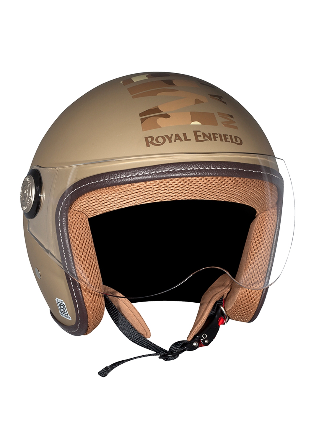 Buy Royal Enfield Brown Printed Open Face Helmet - Helmets for Unisex ...