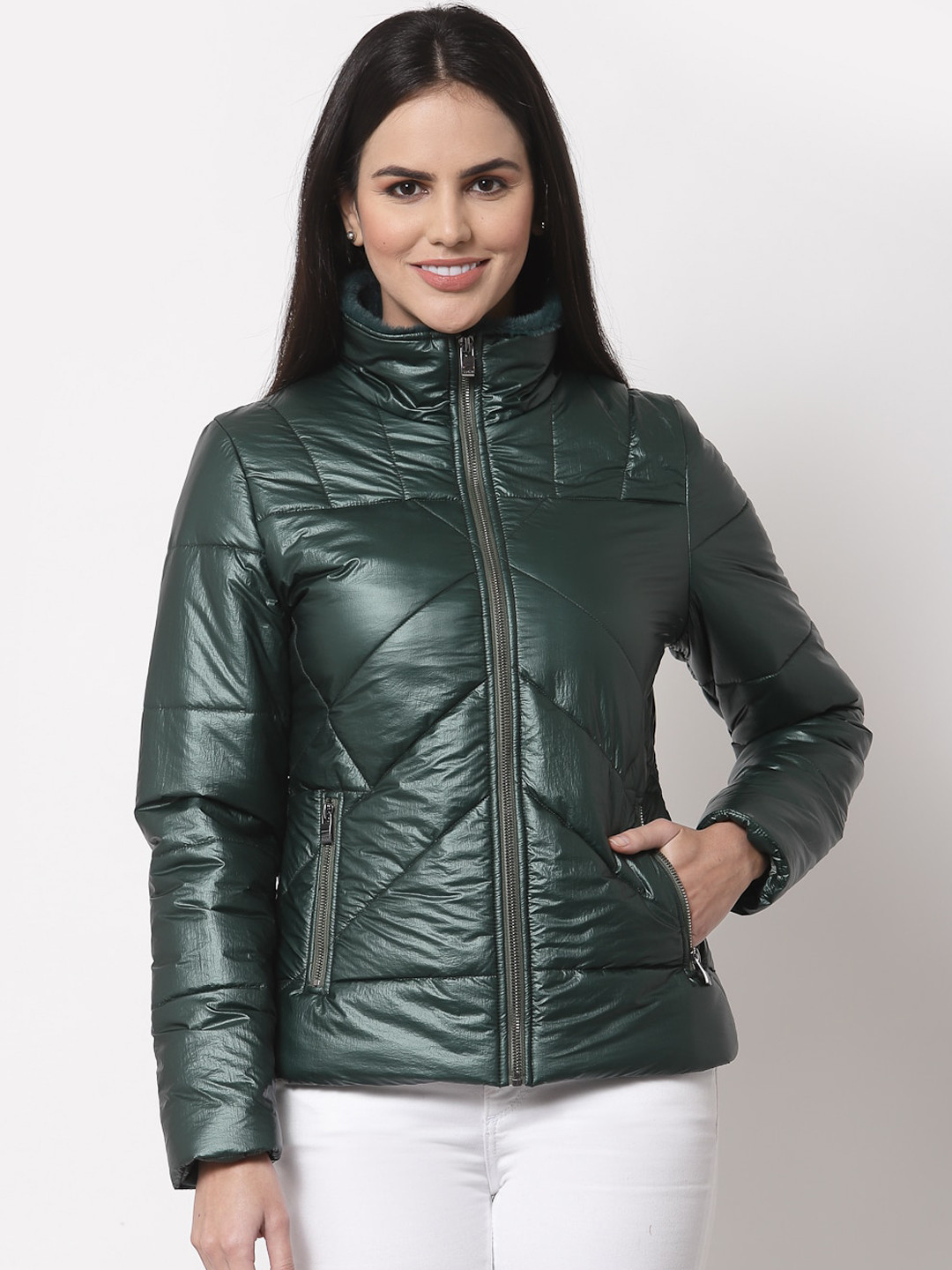 Buy Juelle Women Green Padded Jacket Jackets for Women 16474780 Myntra