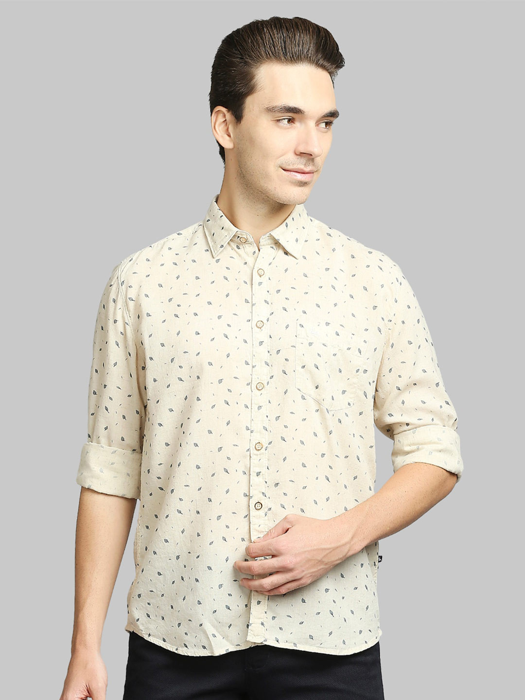 Buy Parx Men Yellow Slim Fit Floral Printed Casual Shirt Shirts for