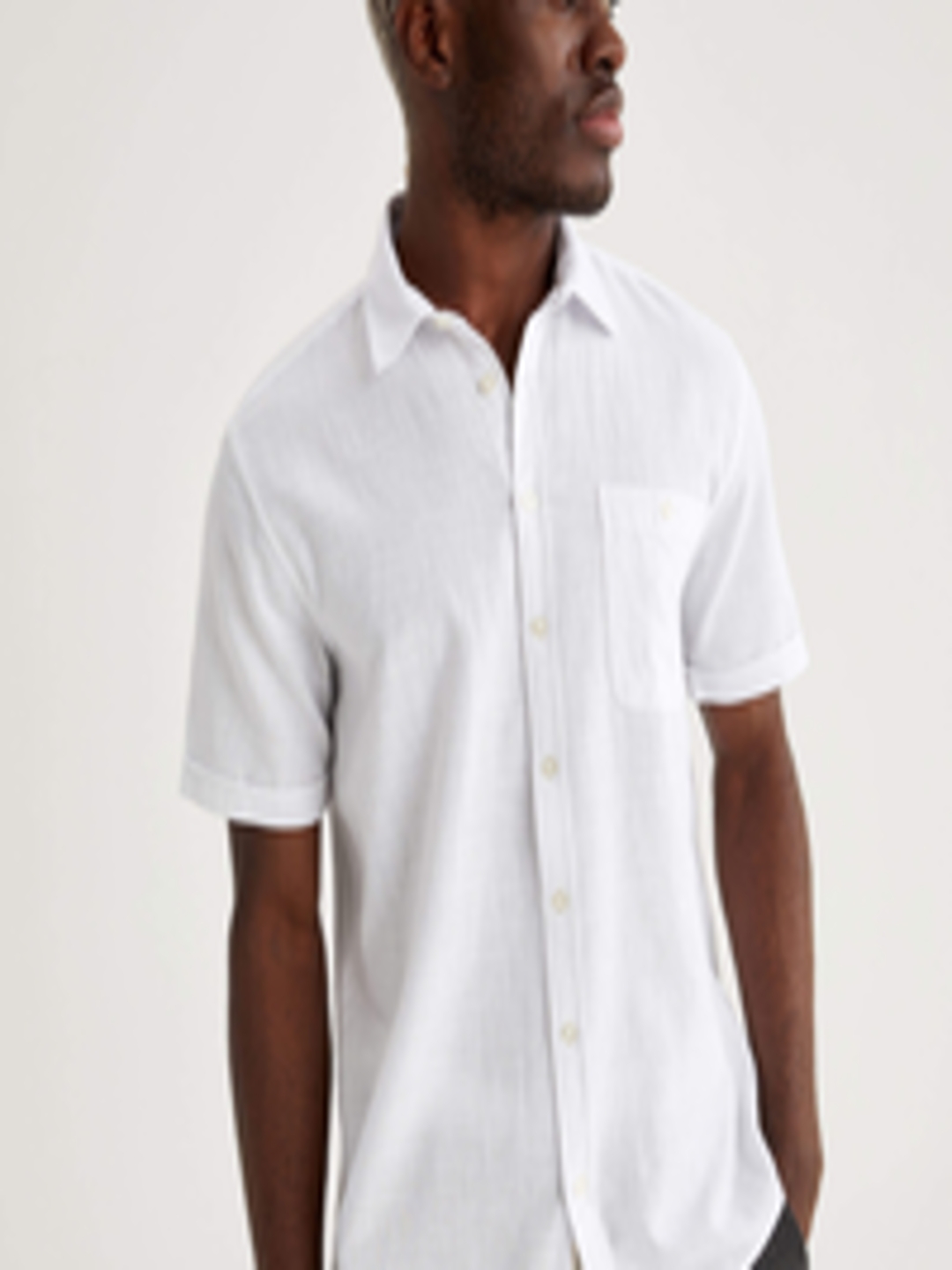Buy DeFacto Men White Pure Cotton Casual Shirt - Shirts for Men ...