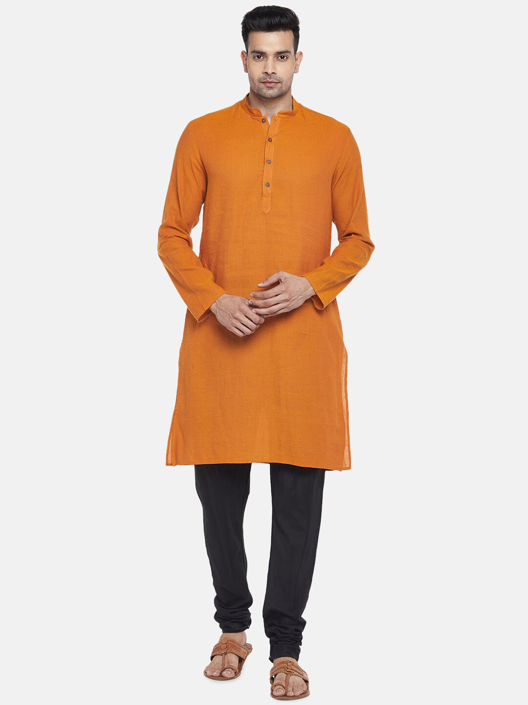 Buy Indus Route By Pantaloons Men Mustard Yellow Solid Kurta Kurtas for Men 16486186 Myntra