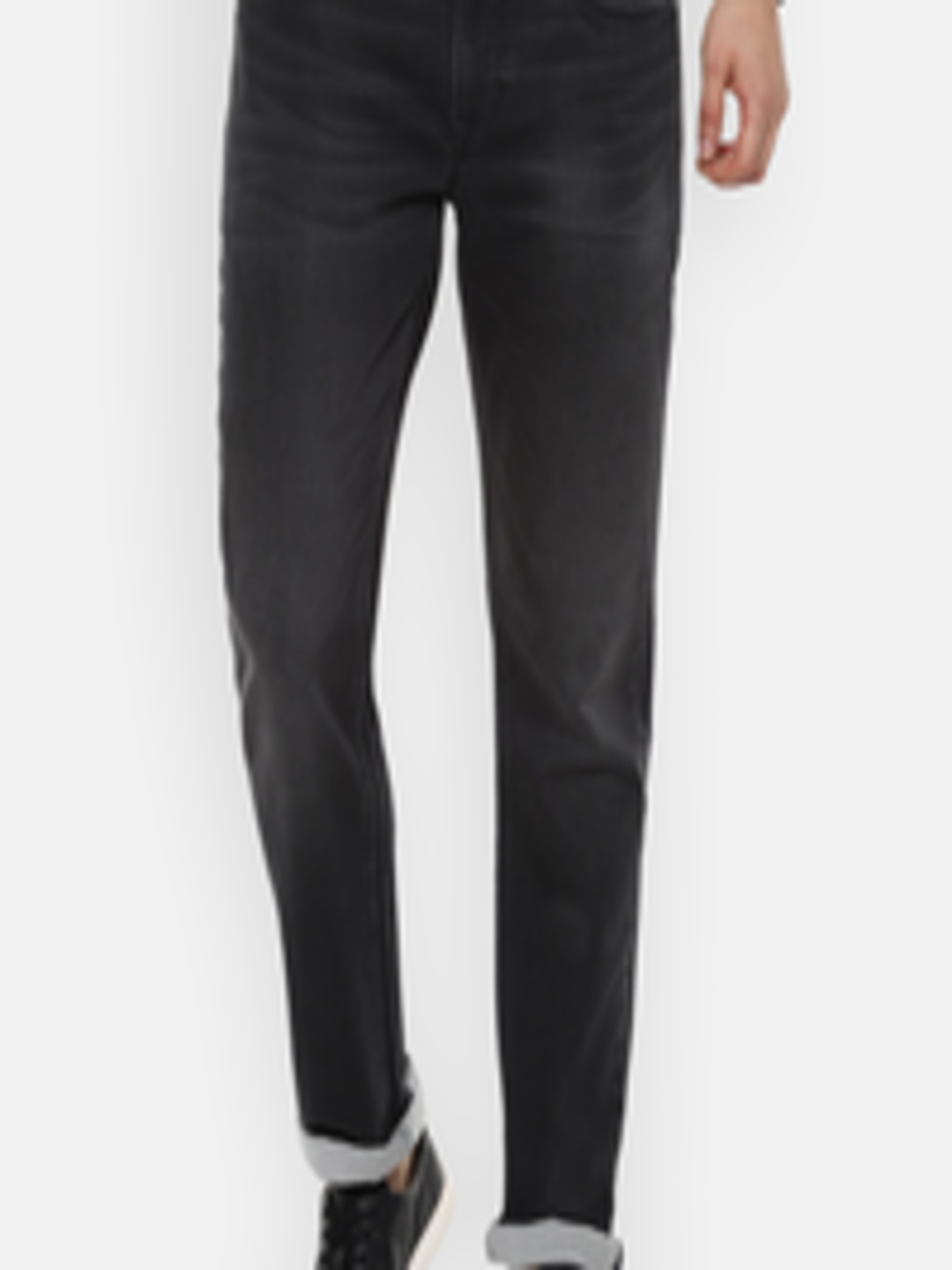Buy Louis Philippe Jeans Men Black Slim Fit Mid Rise Clean Look Jeans ...