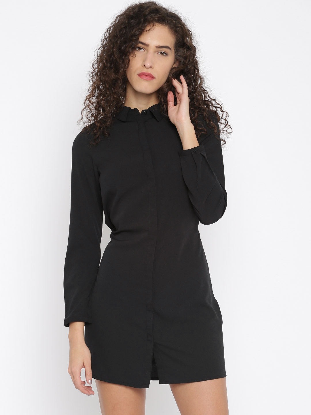 Buy Vero Moda Women Black Solid Shirt Dress Dresses for Women 1649098