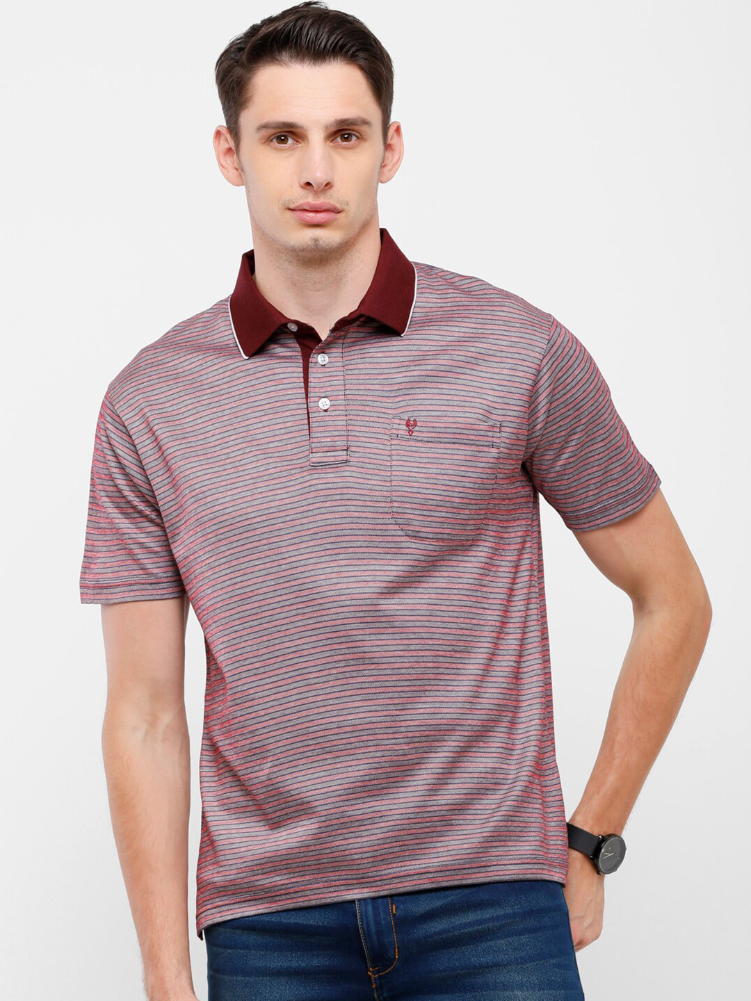 Buy Classic Polo Men Brown Polo Collar Pockets T Shirt Tshirts for