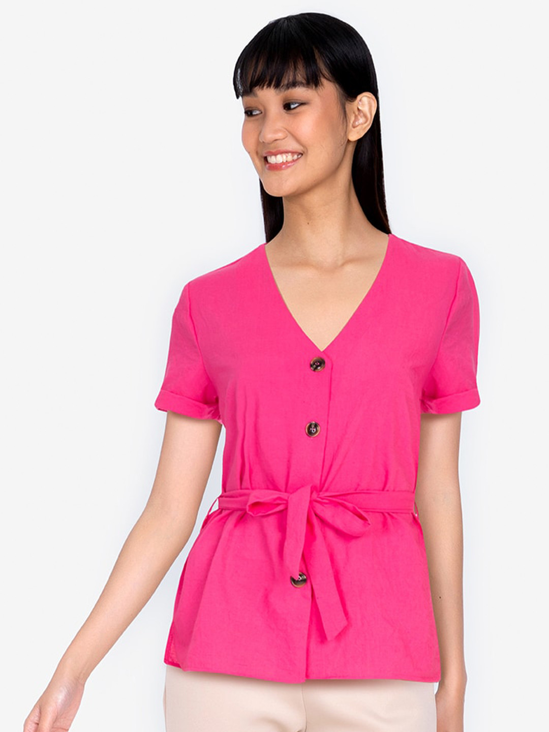 Buy ZALORA BASICS Pink Solid Top Tops for Women 16493250 Myntra