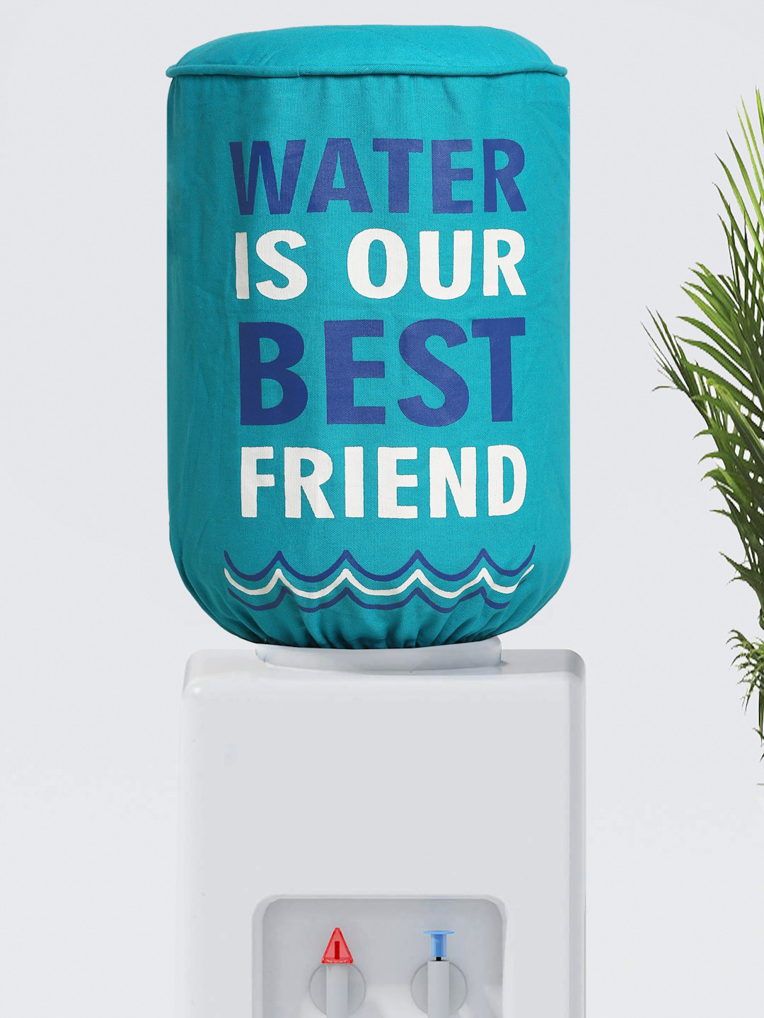 Buy SWAYAM Blue & White Printed Cotton Water Dispenser Cover