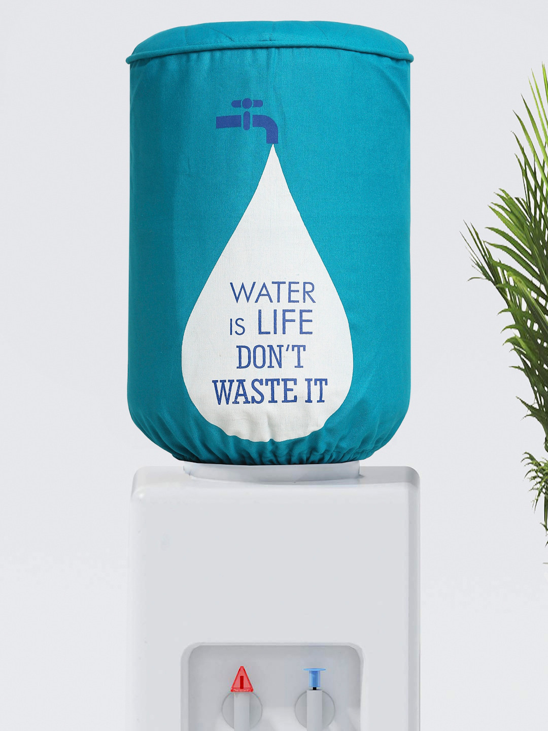 Buy SWAYAM Blue & White Printed Cotton Water Dispenser Cover