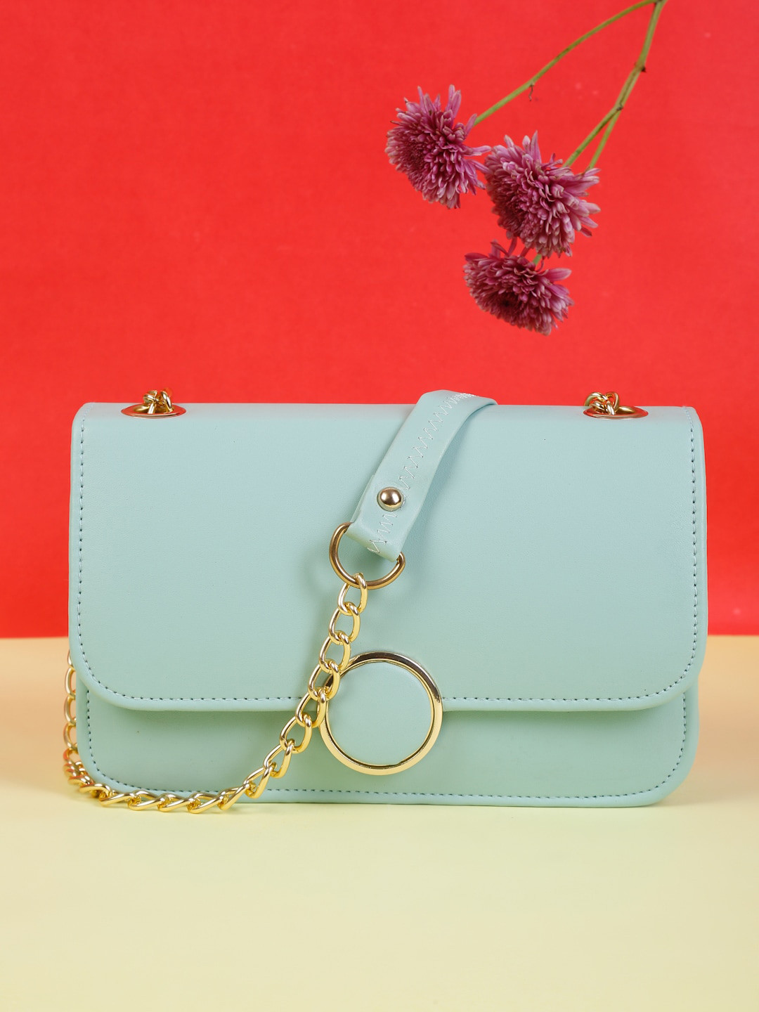 Buy FARGO Sea Green Structured Sling Bag Handbags for Women 16511772