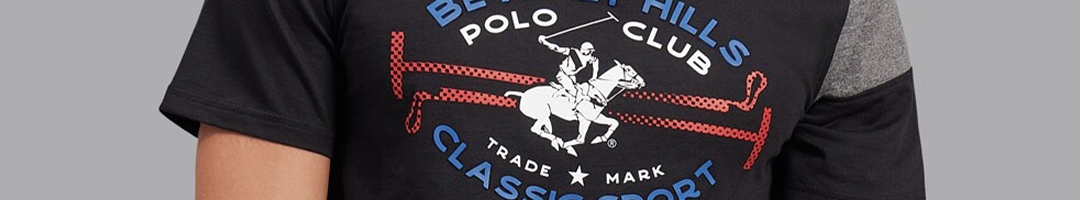 Buy Beverly Hills Polo Club Men Black Sports Printed T Shirt - Tshirts ...