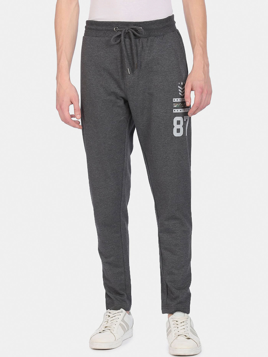 Buy Aeropostale Men Grey Solid Straight Fit Pure Cotton Track Pants