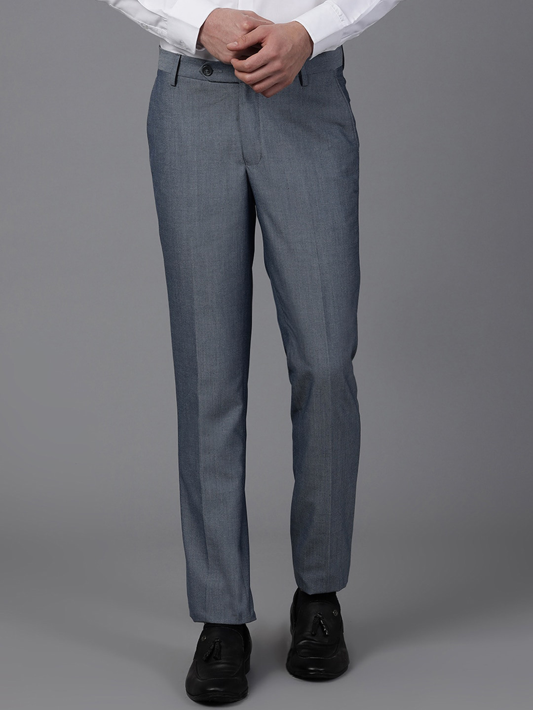 Buy Richlook Men Blue Smart Straight Fit Trousers - Trousers for Men 16517786 | Myntra