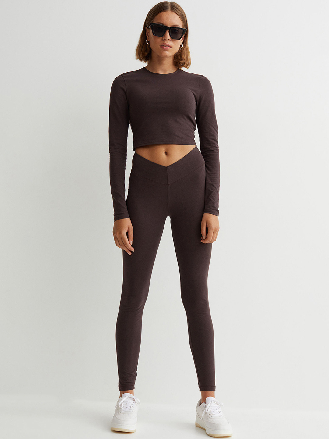 Buy H&M Women Brown V Waist Leggings Leggings for Women 16518914 Myntra