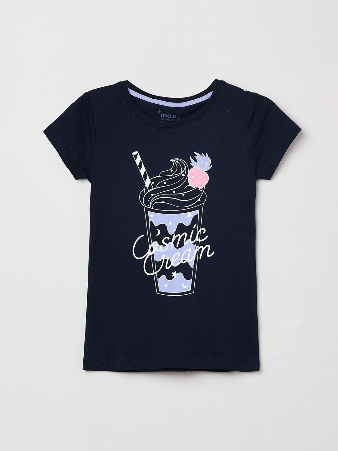 Buy Max Girls Navy Blue Printed T Shirt Tshirts for Girls 16522140