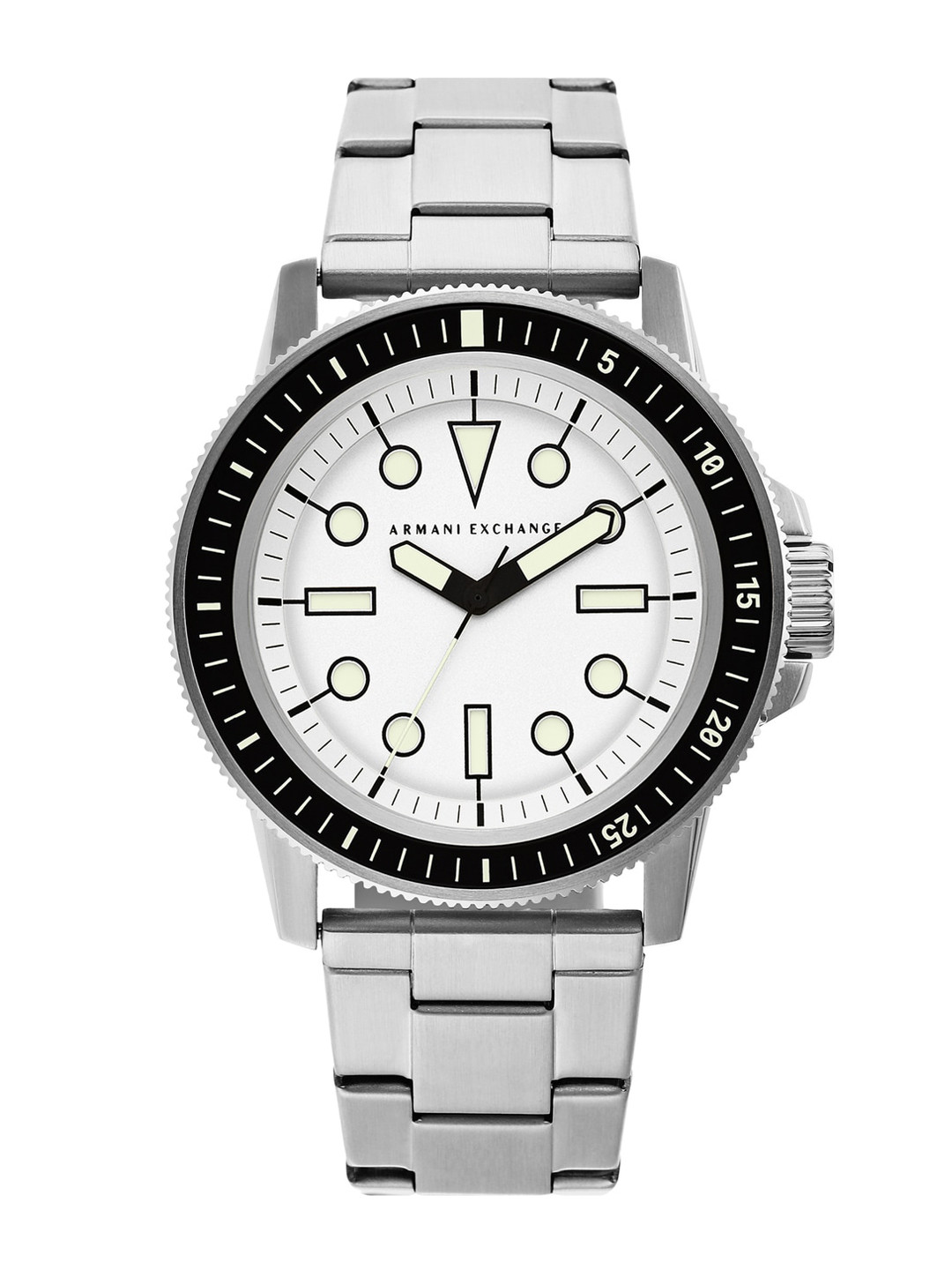 Buy Armani Exchange Men White & Silver Analogue Watch AX1853 - Watches ...