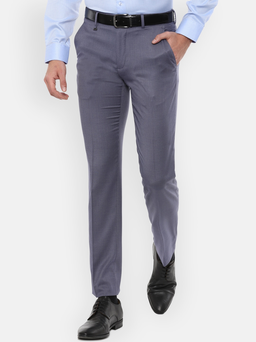 Buy Van Heusen Men Grey Slim Fit Trousers - Trousers for Men 16529236 ...