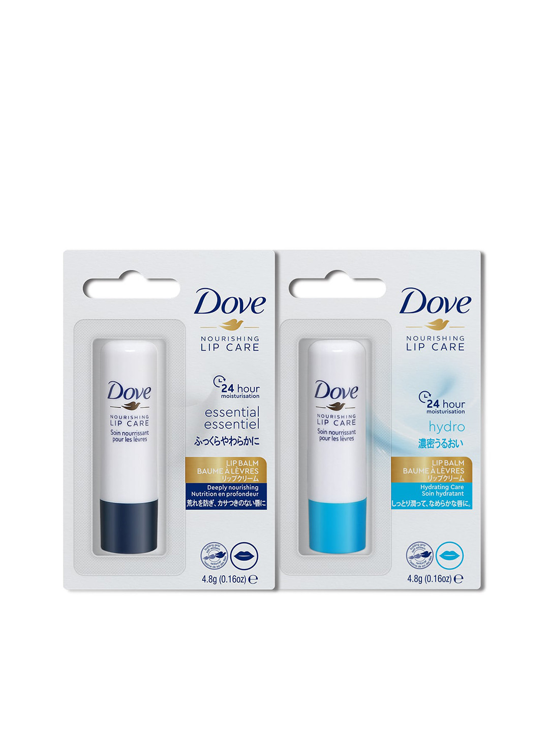 Buy Dove Set Of Nourishing Essential & Hydro Lip Balms Lip Balm for