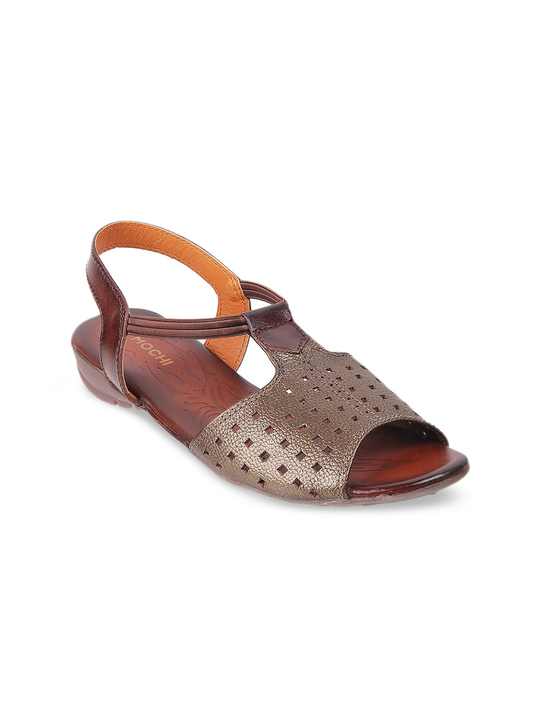 Buy Mochi Bronze Toned Wedge Sandals With Laser Cuts Heels for Women 16535758 Myntra