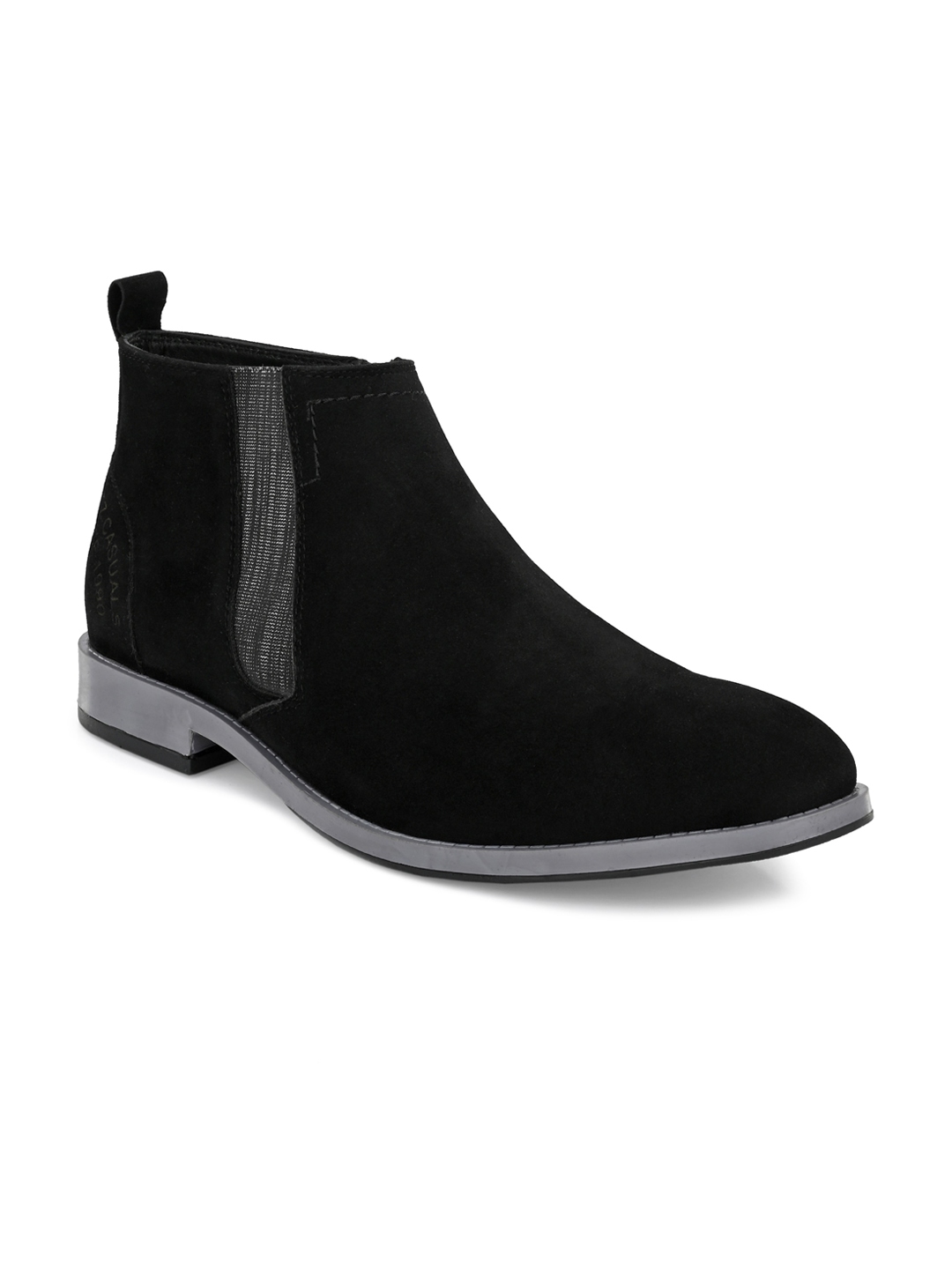 Buy Hitz Men Black Leather Flat Boots - Casual Shoes for Men 16536512 ...