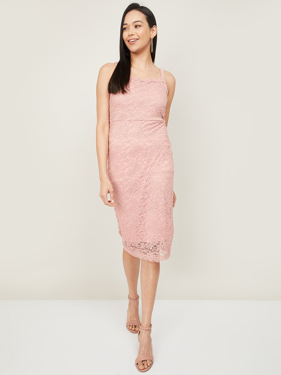 Buy CODE By Lifestyle Rose Floral Self Design Sheath Dress - Dresses ...