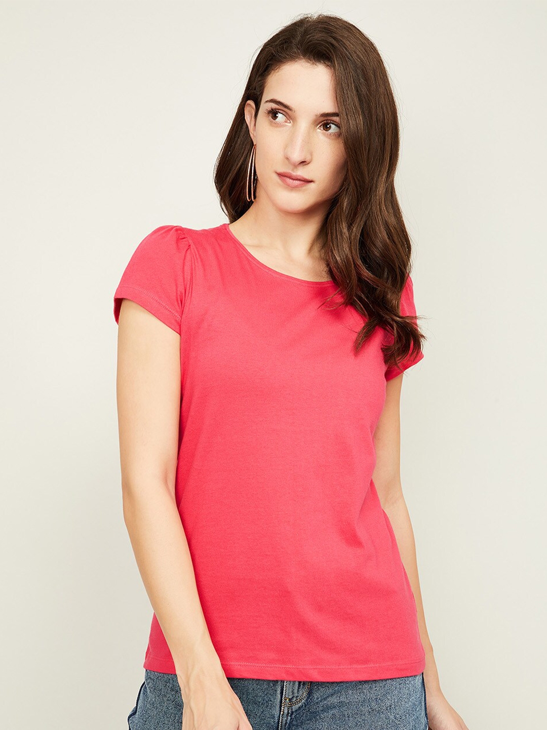 Buy Fame Forever By Lifestyle Pink Solid Regular Top Tops For Women 16540666 Myntra