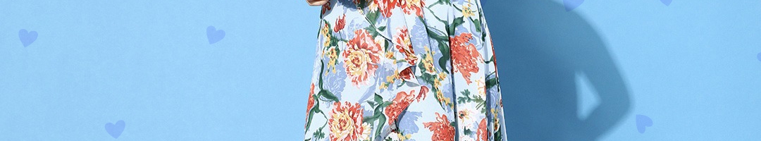 Buy Berrylush Blue Floral Crepe Maxi Dress - Dresses for Women 16542054 ...