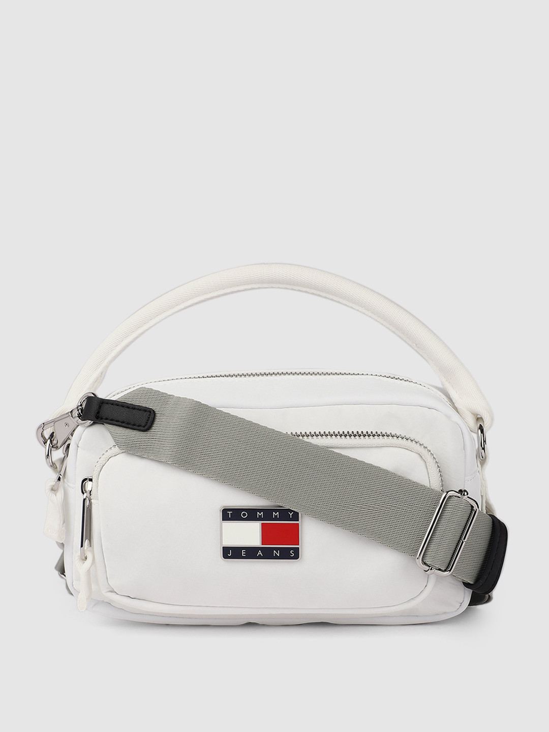 Buy Tommy Hilfiger White Solid Structured Crossbody Sling Bag