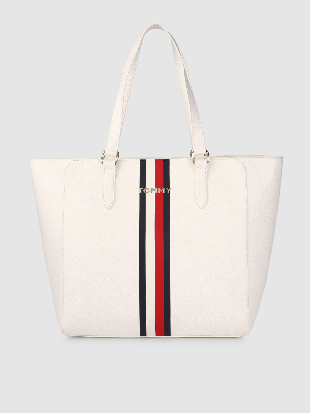 Buy Tommy Hilfiger White Striped Shopper Tote Bag Handbags for Women 16547070 Myntra