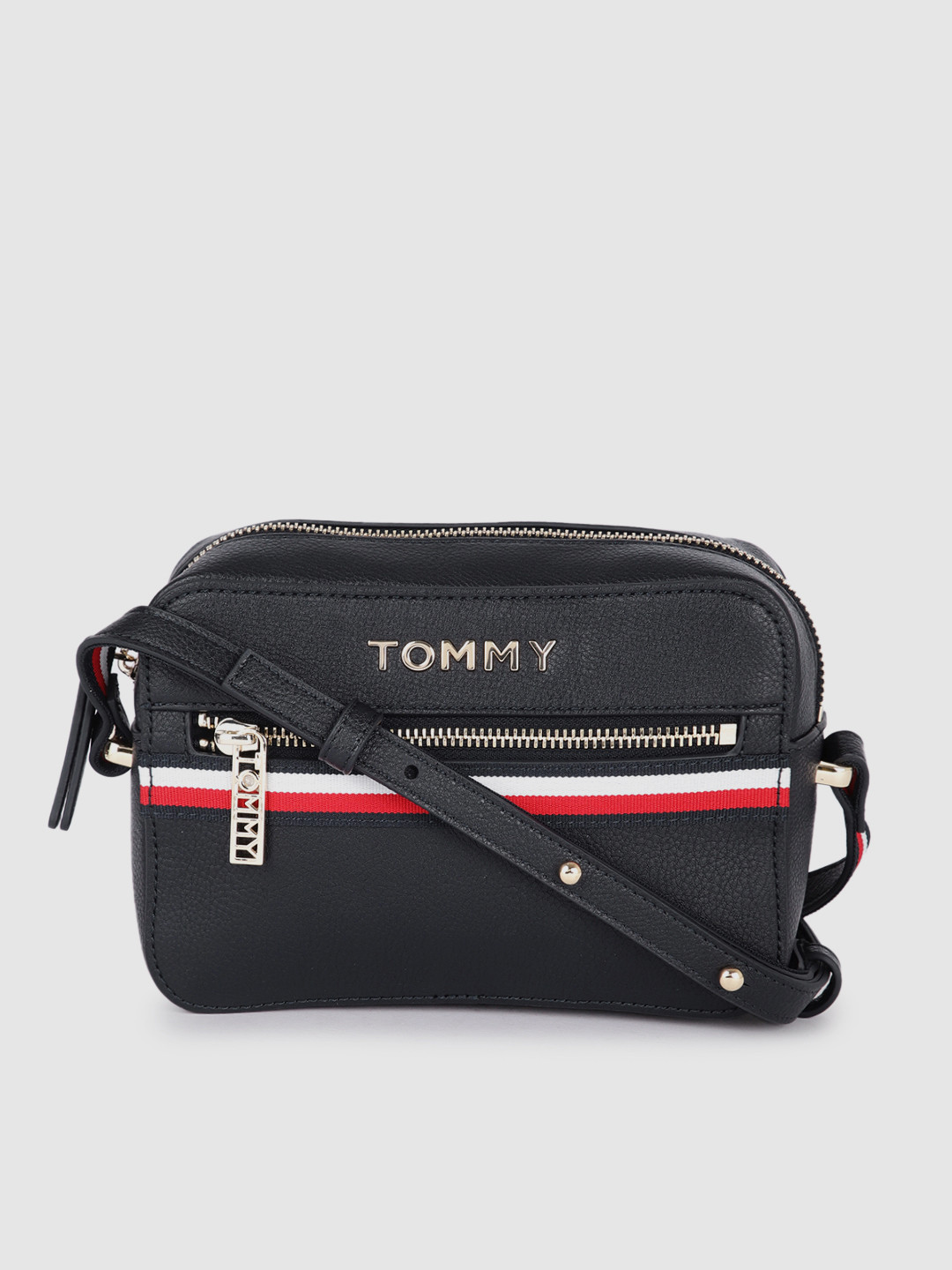 Buy Tommy Hilfiger Black Solid Sling Bag Handbags for Women 16547108