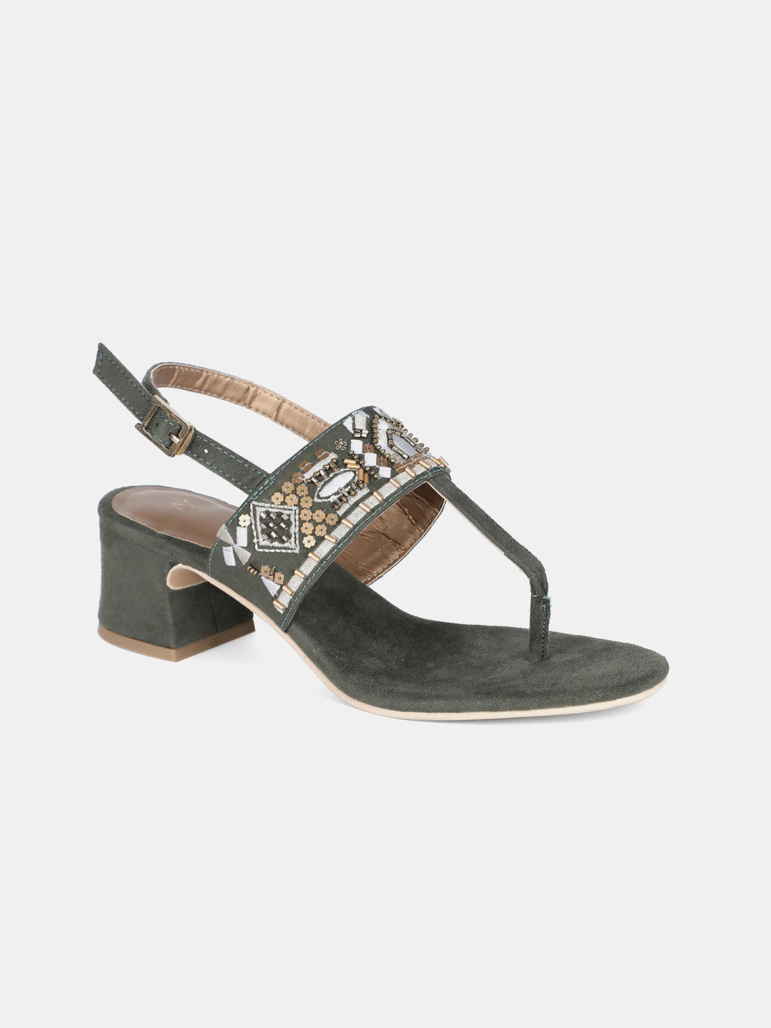 olive green suede sandals