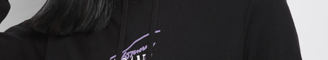Buy Tommy Hilfiger Women Black Brand Logo Printed Hooded Sweatshirt ...