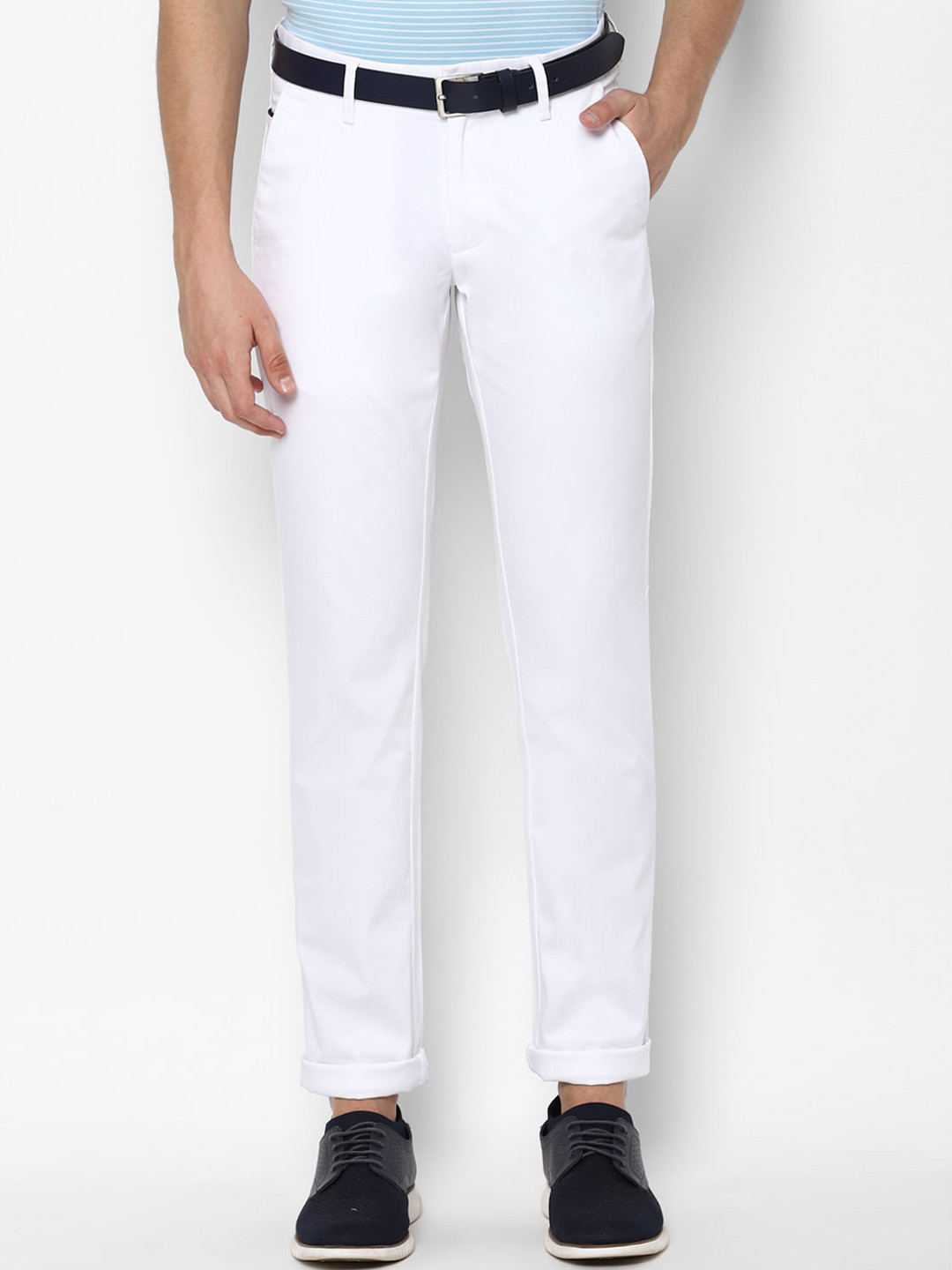 Buy Allen Solly Men White Slim Fit Trousers Trousers for Men 16556564