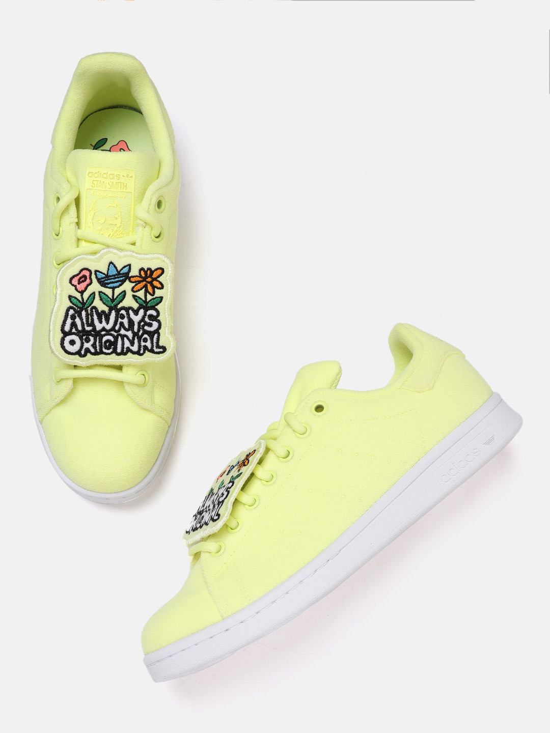Buy ADIDAS Originals Women Neon Green Stan Smith Sneakers Casual