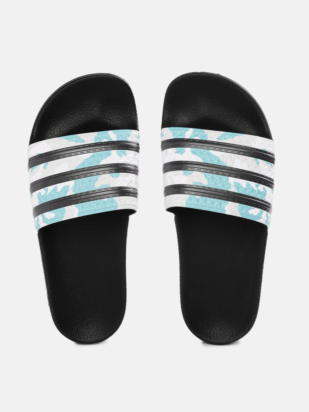 Buy ADIDAS Originals Unisex Blue & White Striped Adilette Sliders
