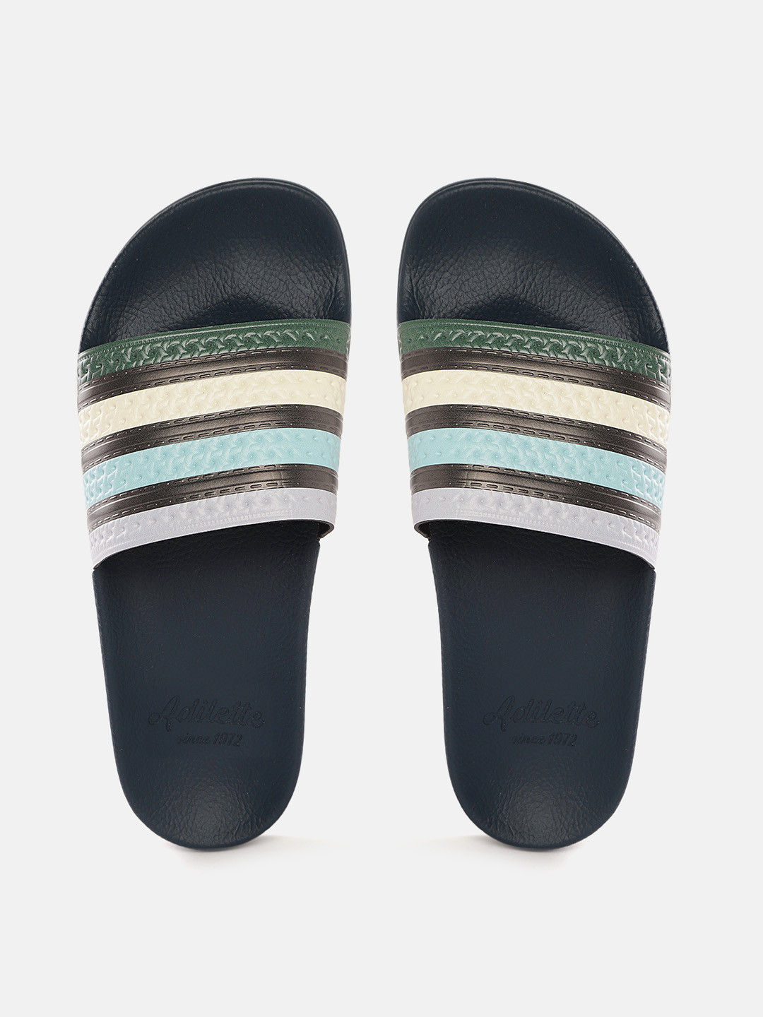 adidas navy blue flip flops