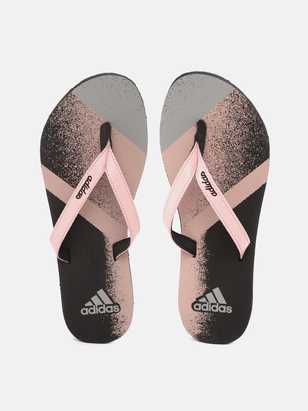 Buy ADIDAS Women Pink & Black Brand Logo Printed Striped Jung 21 Thong