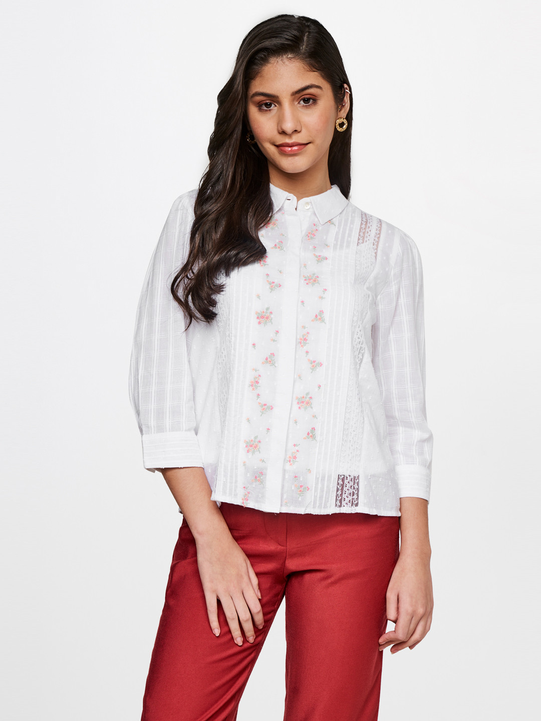 Sheer Embroidered Shirt