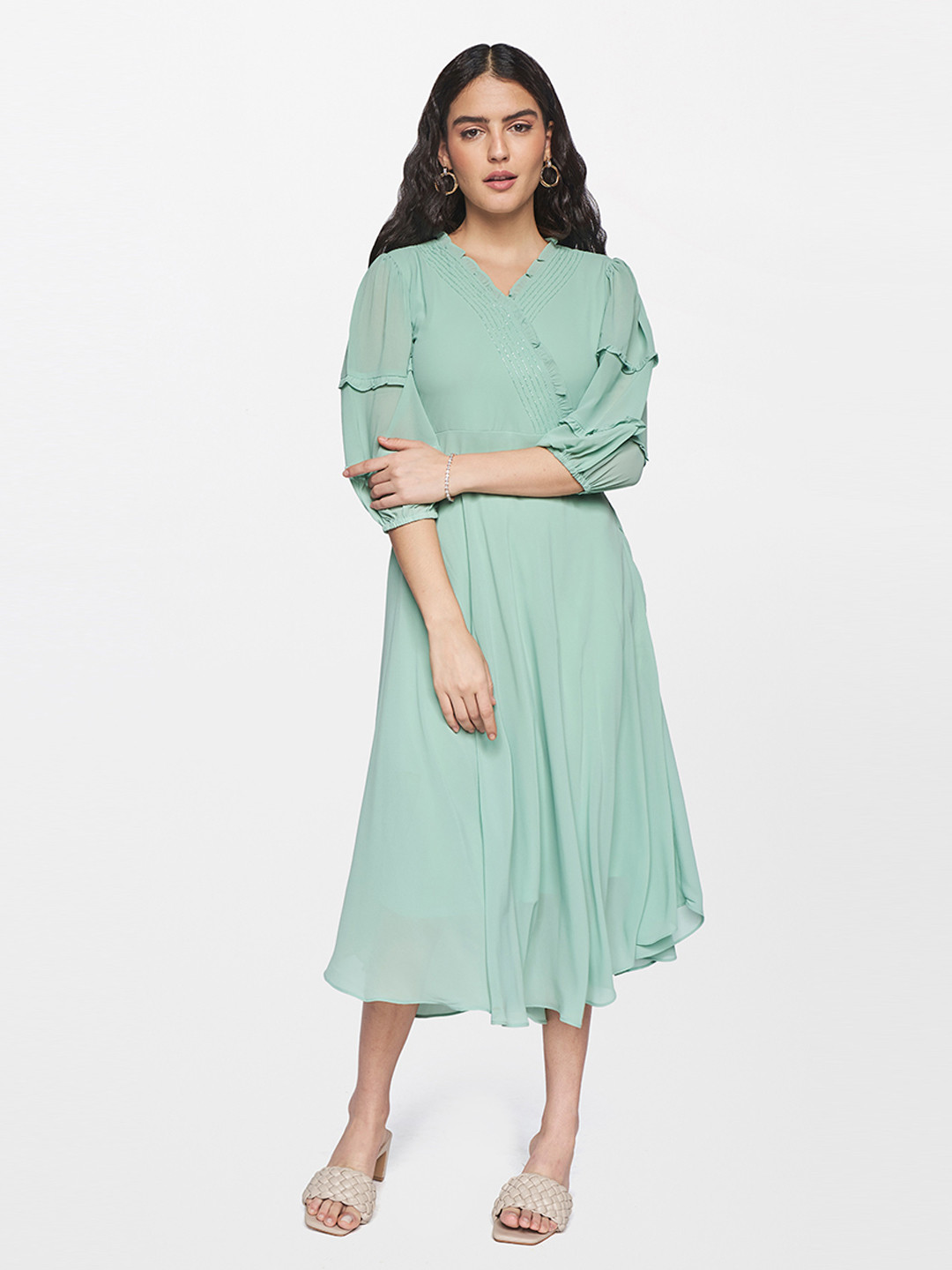 Buy AND Women Green Midi Dress Dresses for Women 16560098 Myntra