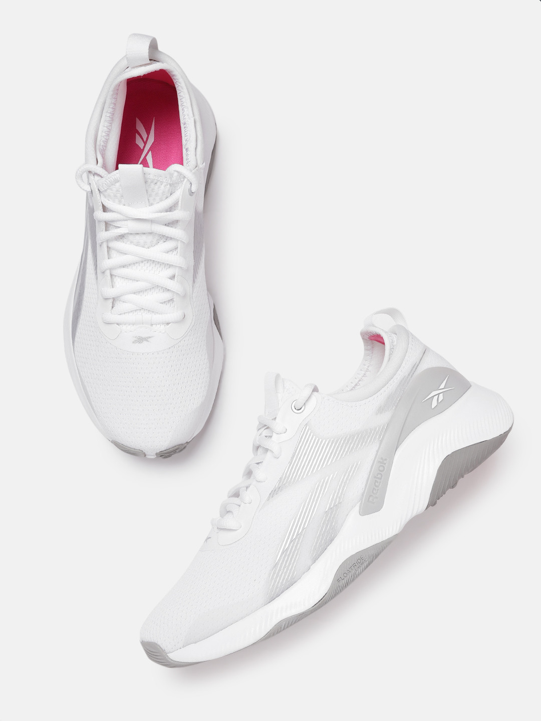 Buy Reebok Women White & Silver Toned Woven Design HIIT 2.0 Training