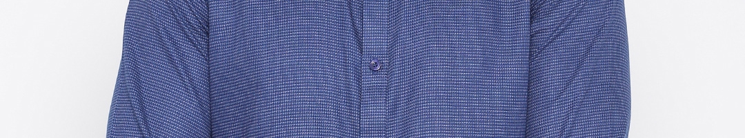 Buy Urban Nomad Men Blue & Grey Regular Fit Self Design Formal Shirt ...