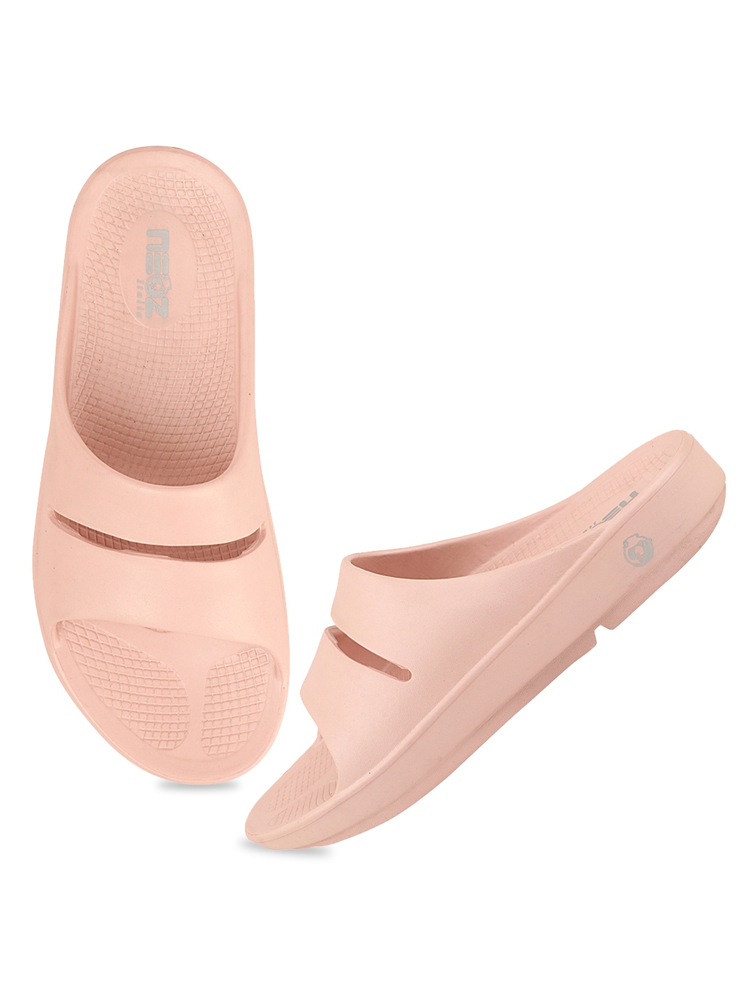 peach flip flops