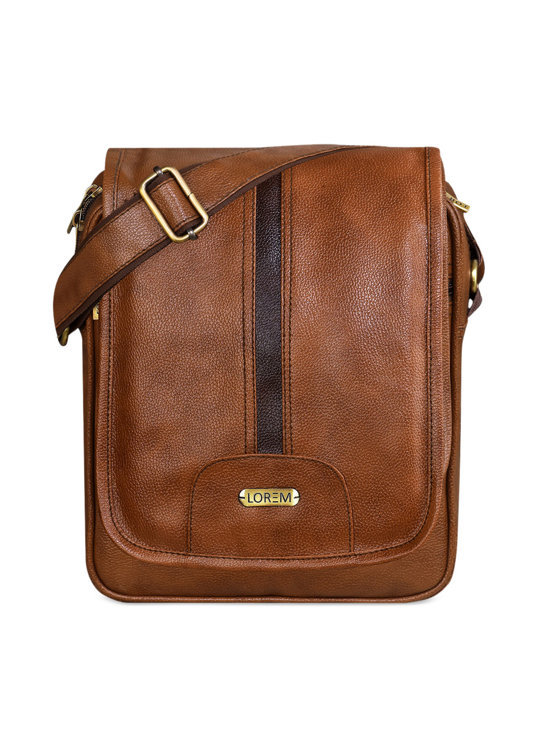 Buy LOREM Tan Structured Sling Bag With Tasselled Messenger Bag for