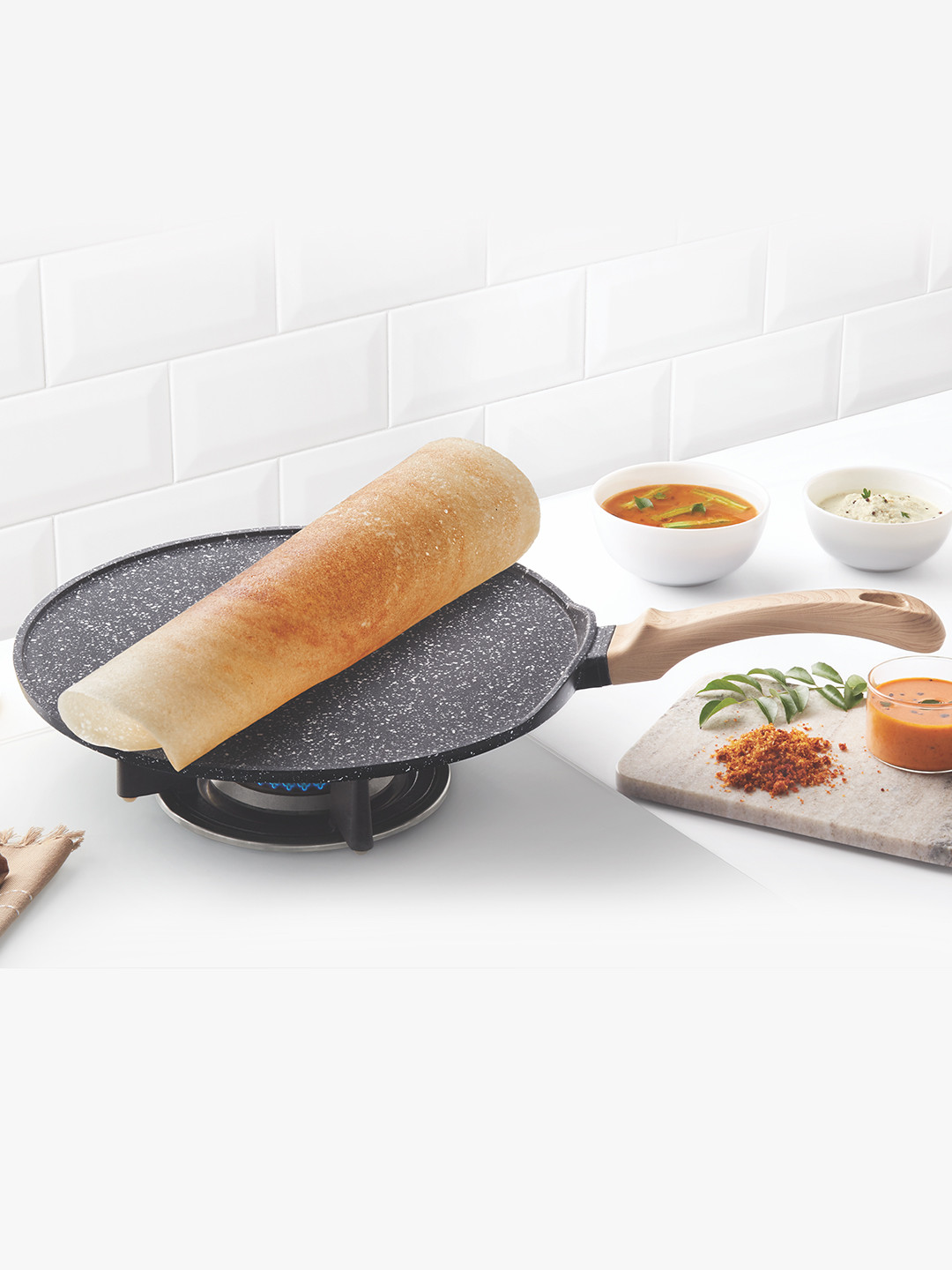 Buy BOROSIL Black & Silver Toned Non Stick Tava Cookware for Unisex